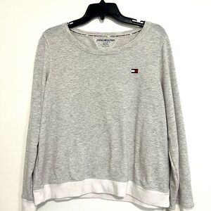 Tommy Hilfiger Sport Light Gray Pullover Sweatshirt with Flag Logo